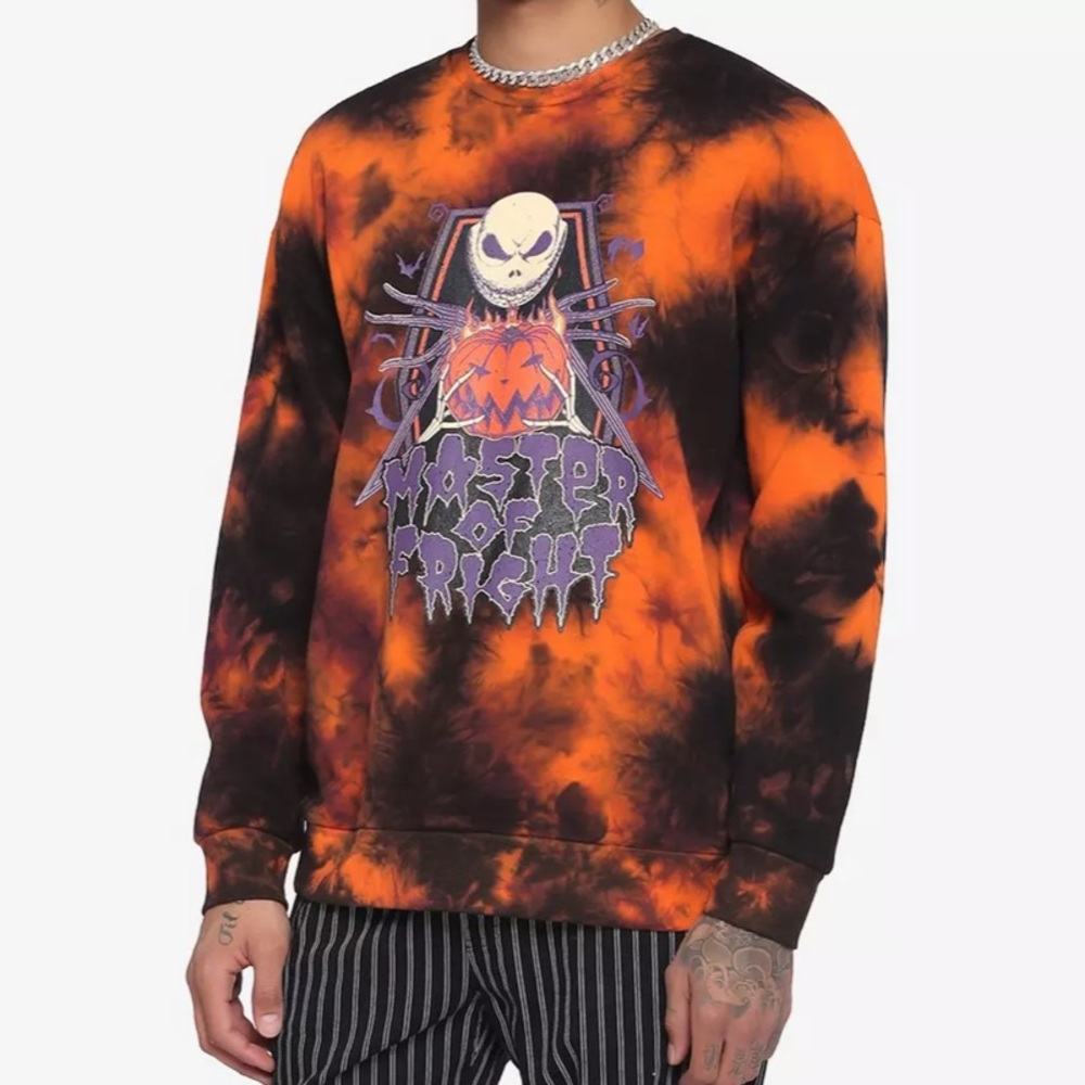 The Nightmare Before Christmas Metal Poster TieDye Sweatshirt Crewneck Halloween
